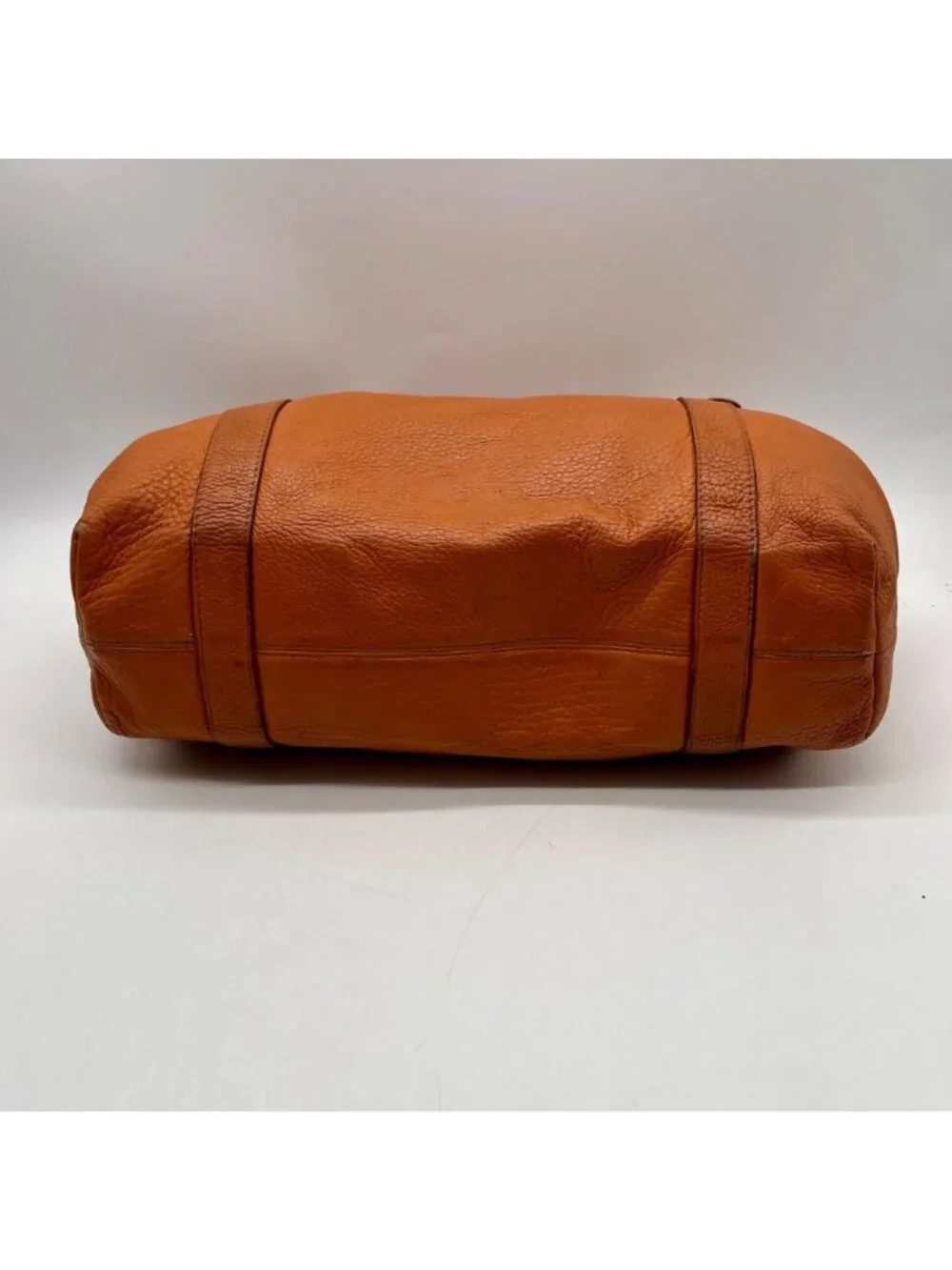 Fredric T Orange Pebbled Leather Hobo Bag